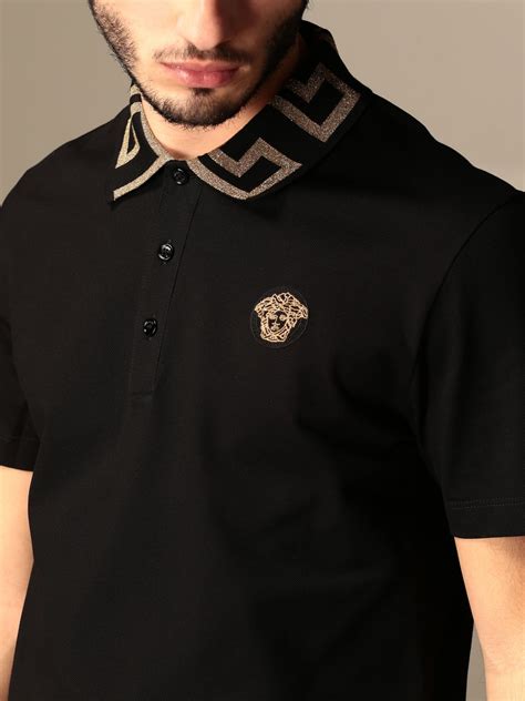 versace collection polo shirt mens|versace long sleeve polo.